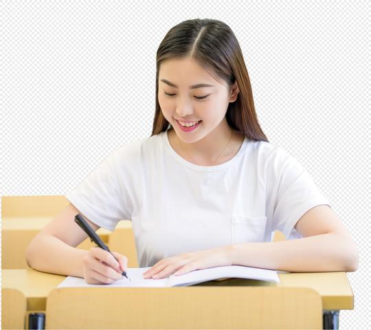 坐在教室里认真学习的大学生