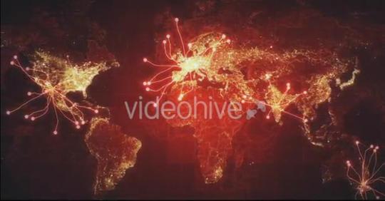 世界网络地图辐射发散特效动画视频素材