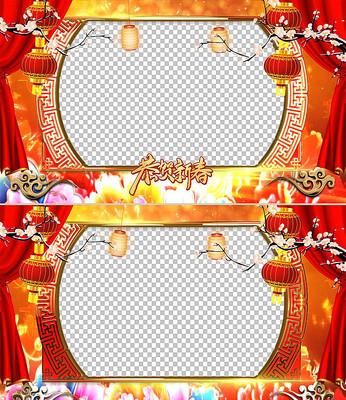 新春拜年透明通道边框视频素材