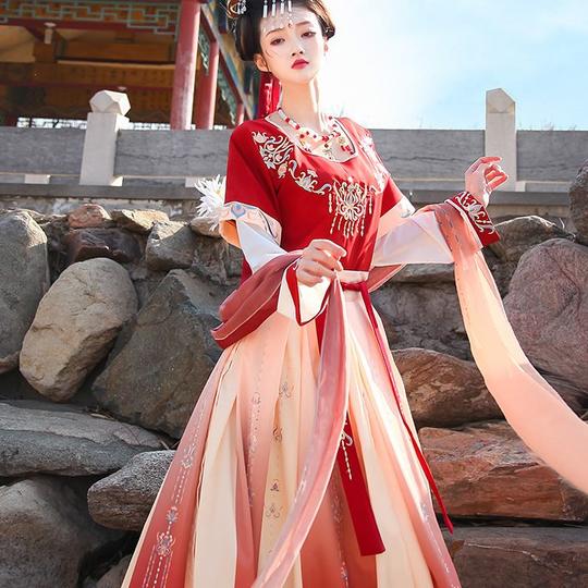 霓裳羽衣白菜夏季仙气中国风汉服