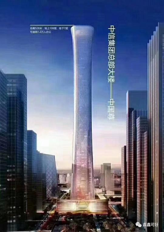 地下7层,地面118层,高528米,总投资240亿元中信集团,中国行政级别最
