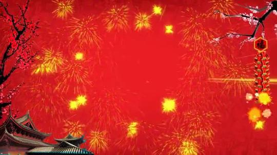 春节元宵佳节日烟花爆竹鞭炮喜庆背景视频素材