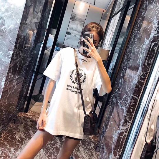 巴黎世家wfp白色os宽松短袖世界粮食b家女t恤男女同款