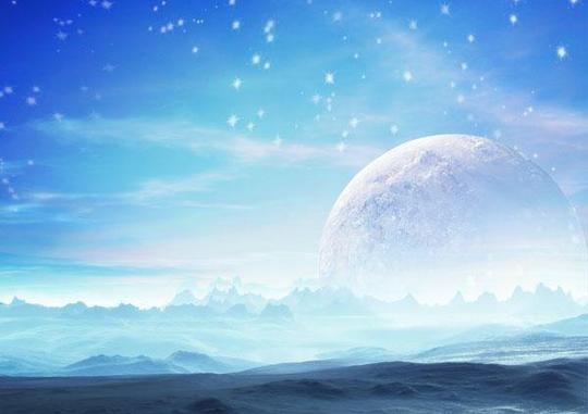 背景图片,梦幻,星空,背景,月亮,星星,星球,唯美,云海,发光,psd素材