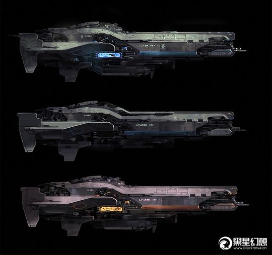 [散图收集]科幻战舰飞行器类游戏美术原画参考素材