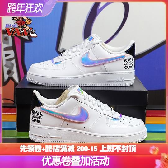 nikeairforce1af1镭射英雄联盟纯白电玩像素空军板鞋dc0710-191