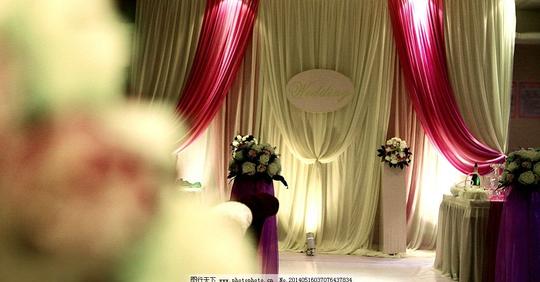 婚礼婚礼布置婚礼现场舞台仪式结婚喜酒生活素材摄影