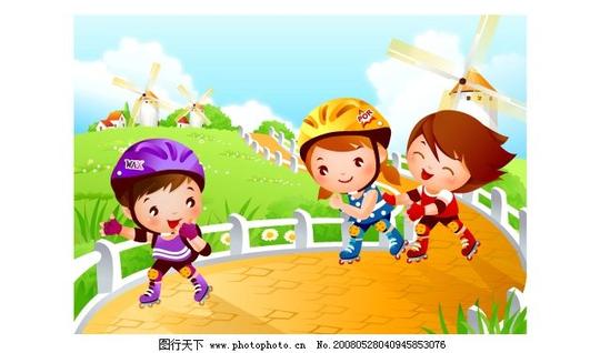 儿童运动动漫卡通可爱漫画矢量素材矢量人物儿童幼儿