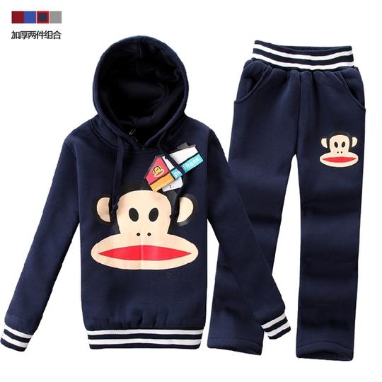 2014新款大嘴猴儿童装男童女童秋冬服装套装棉质运动服装卫衣外套