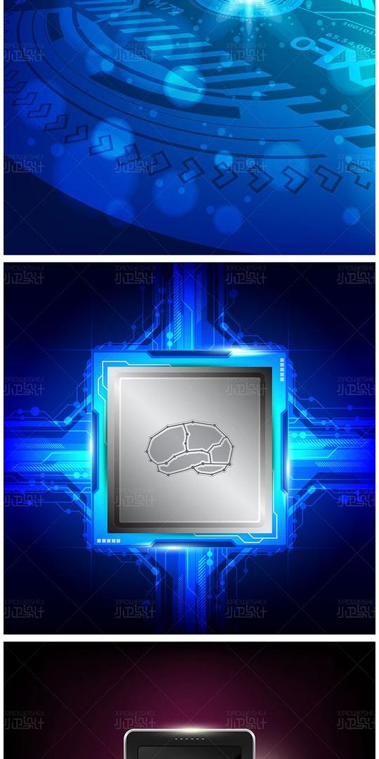方形未来科技电子星球数据光效科幻海报模板矢量eps平面设计素材-淘宝