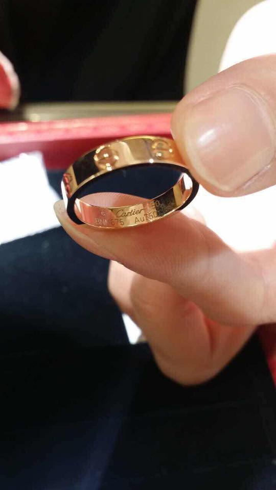 香港专柜正品代购cartier卡地亚18k玫瑰金螺丝纹love无钻宽版戒指