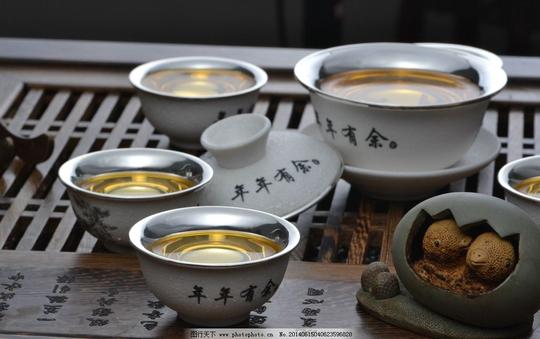 瓷银茶具茶雪花瓷茶具茶韵银器红茶瓷器图片素材餐具厨具