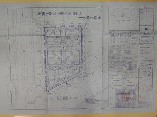 新奥士新欧小微企业创业园建设项目建设工程规划许可