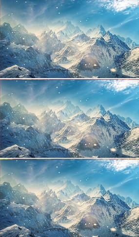 雪山飘雪视频