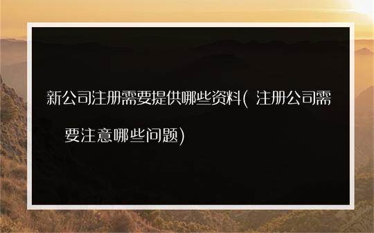 新公司注册需要提供哪些资料(注册公司需要注意哪些问题)