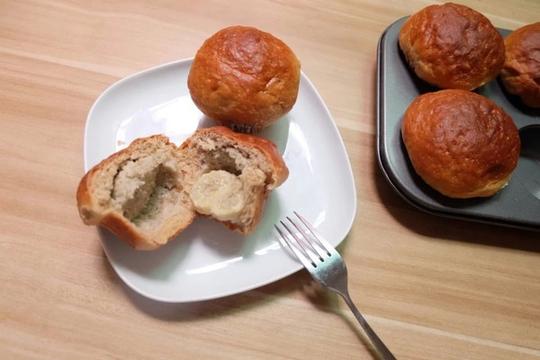 烘焙香蕉奶茶面包xiao``童鞋`做的香蕉奶茶面包小梅厨房の停电的