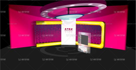 无需渲染带光影烘焙贴图虚拟演播室场景舞台舞美3d场景虚拟背景抠像素材蓝箱新品综艺娱乐