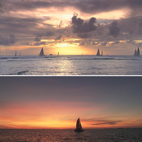 唯美大海黄昏海边风景傍晚海水日落帆船剪影高清实拍视频素材