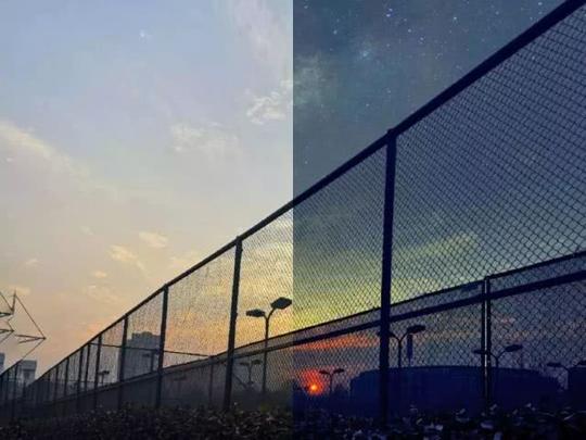 夜幕温柔地覆盖了整个校园半透明的夜空,深邃,渺远像是往日