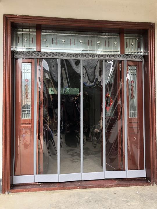 pvc磁性空调门帘透明免打孔魔术贴皮帘隔断防蚊防冷暖气外漏定做