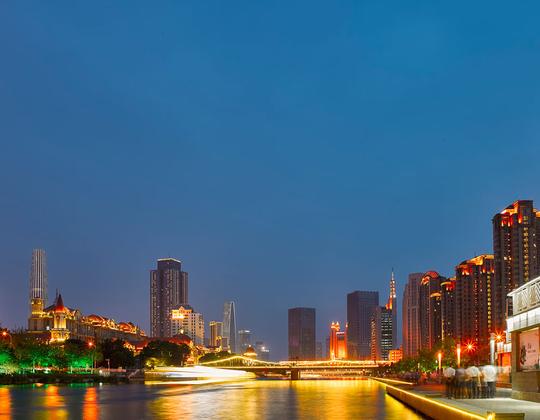 天津海河夜色_图片大全—全景创意图库（quanjing.com）中国领先的正版图片视频素材网站