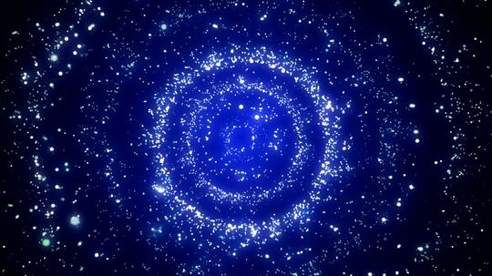 星空蓝色粒子闪烁璀璨粒子闪动视频素材