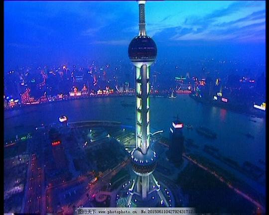 航拍城市-上海明珠外滩夜景视频素材航拍城市上海明珠外滩夜景视频素材