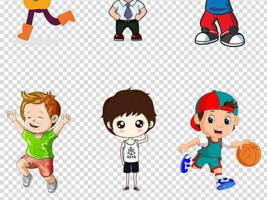 卡通儿童小学生幼儿男孩学习素材元素
