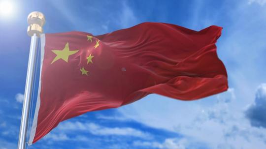 中国国旗飘扬
