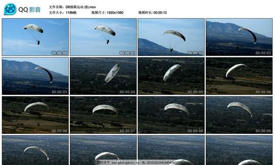 高空跳伞运动高清实拍视频素材极限运动蓝天天空飞翔翱翔