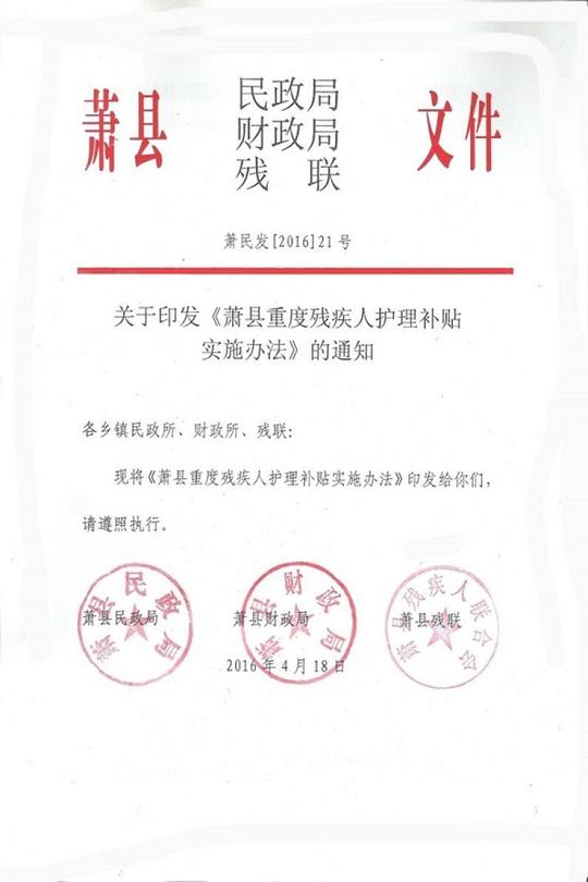 重度残疾人两项补贴申请书范文