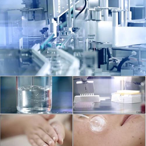 化妆品生成加工技术生产流水线实验室美容护肤品研发视频素材