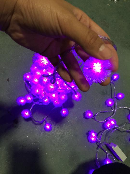 led彩灯串串灯彩球灯小球雪花球圆球闪灯泡防水10米雪花婚庆