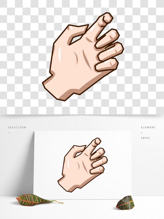 敲门手势卡通插画