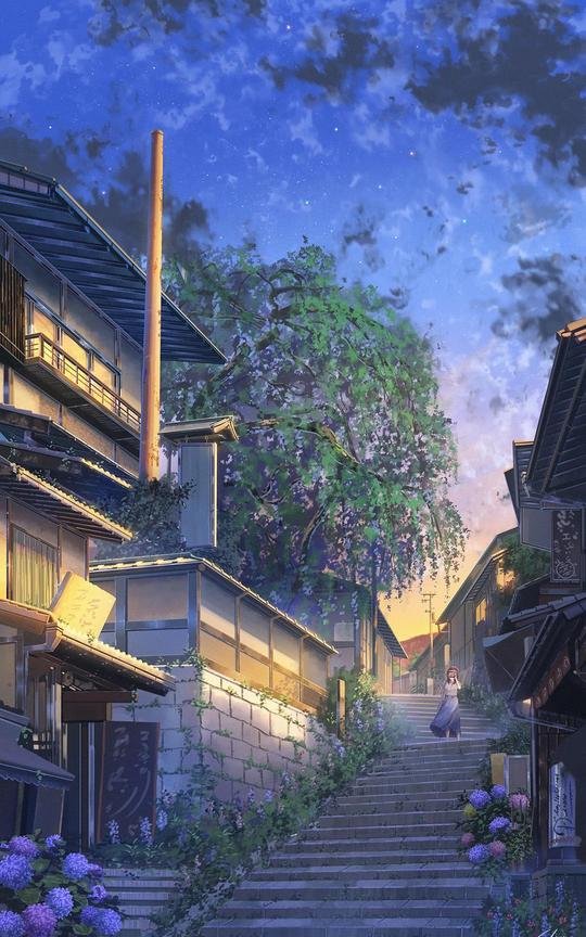 影视动漫新加坡插画师绘制的一组唯美场景插画！很有一点新海诚动画的感觉