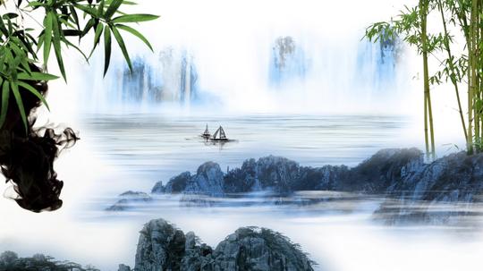 水墨山水画视频素材_1920x1080_高清视频素材下载(:)