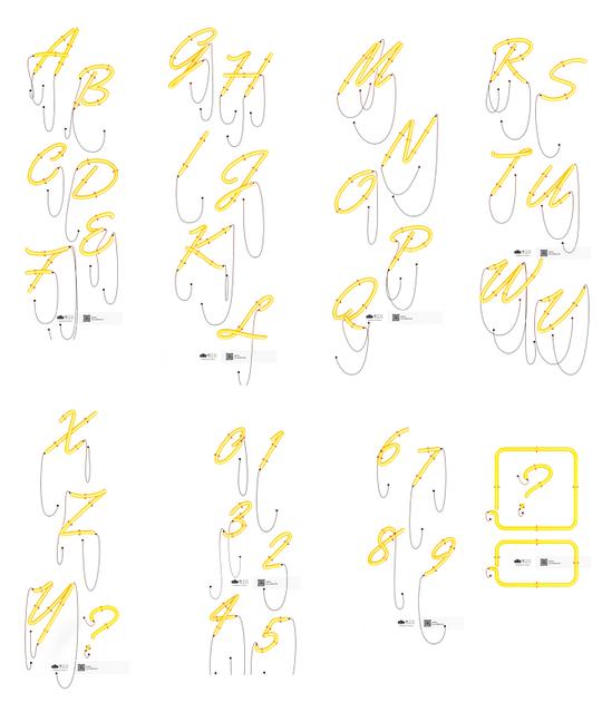 炫酷发光霓虹灯字母数字c4d特效字psd素材png
