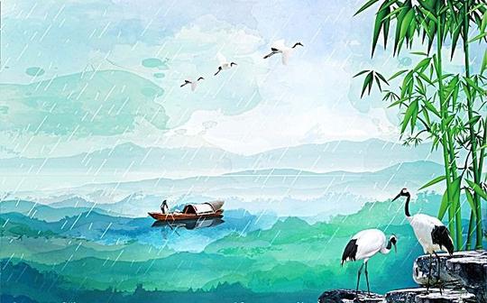 清明节彩色水墨广告背景背景图片素材