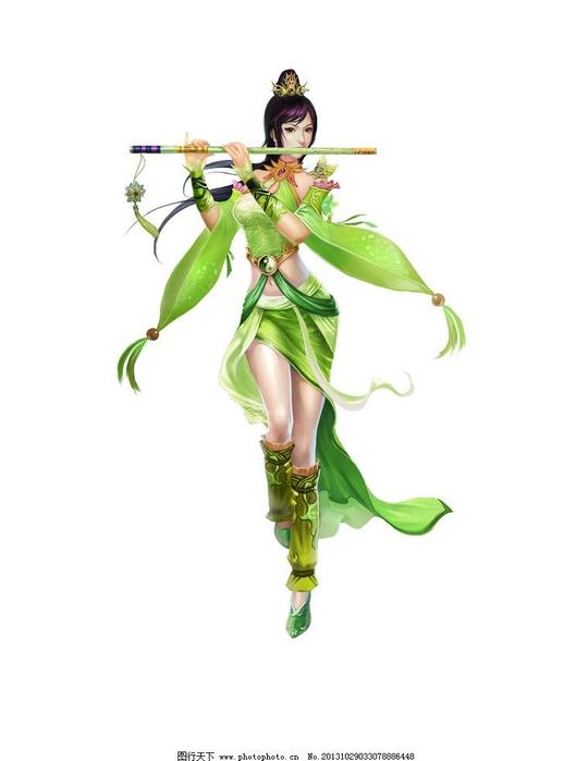 绿裙美女游戏游戏素材游戏角色游戏人物游戏美女游戏设定