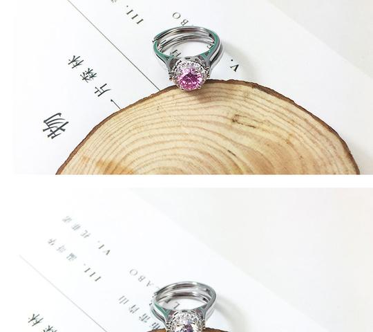 热卖s925纯银折叠可翻转两色戒指仿真钻石抖音火爆同款戒指双面防钻戒