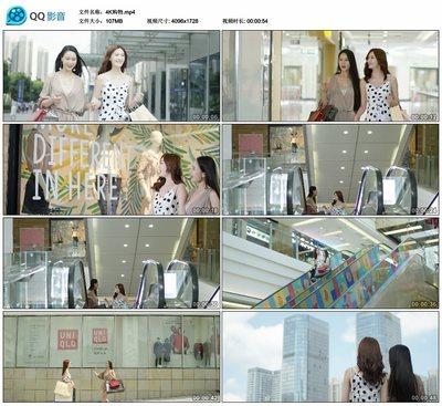 4k商场购物商场购物美女逛街快乐美好生活视频素材