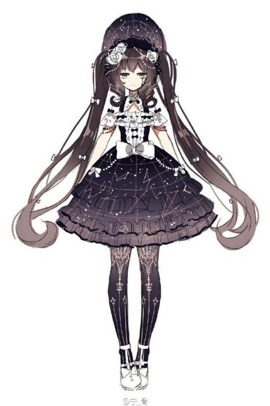lolita洛丽塔和风汉服萝莉软妹服装素材动漫图片出处见水印/侵权删/供