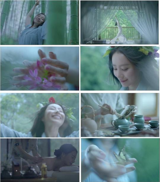 自然森林瑜伽意境意向唯美spa视频素材绿色喝茶品茗好友聊天