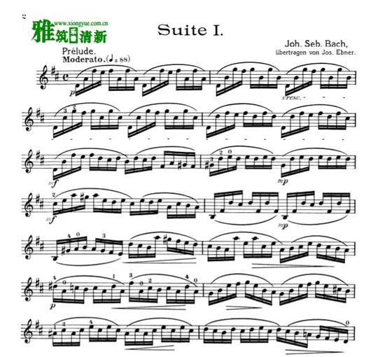 巴赫大提琴无伴奏组曲小提琴谱全集