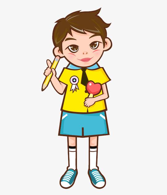 校园展版铅笔生活指南样式卡通男孩免扣素材手机端:校园生活