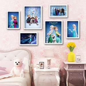 卡通动画电影海报儿童房幼儿园有框画装饰画挂画冰雪奇缘艾尔莎