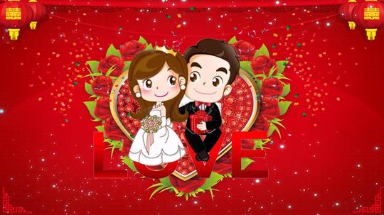 我们结婚了浪漫婚礼片头视频_1920x1080_高清视频素材
