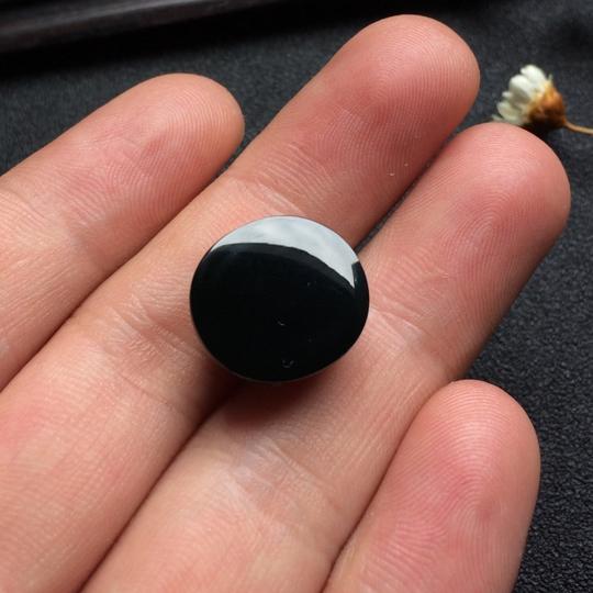 (超值推荐)玻璃种墨翠戒面/胸坠面