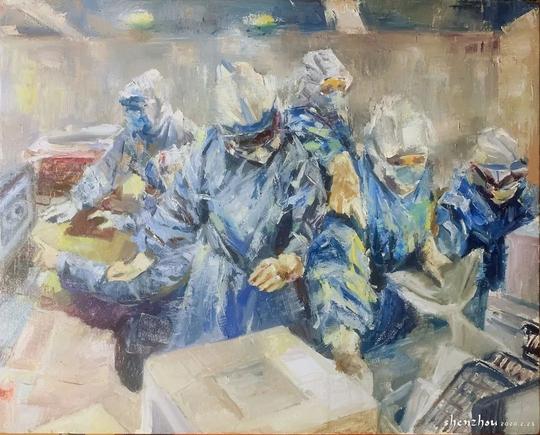 【抗击疫情我们在行动】(油画及版画作品专辑)艺术战