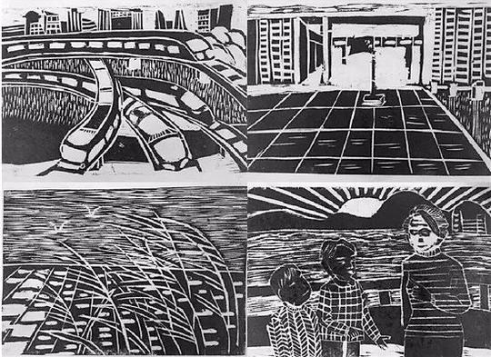参赛绘画类作品:《三次创业看下沙》韩军